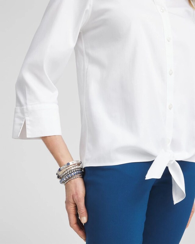 No Iron Tie-Front Stretch Shirt - image 4